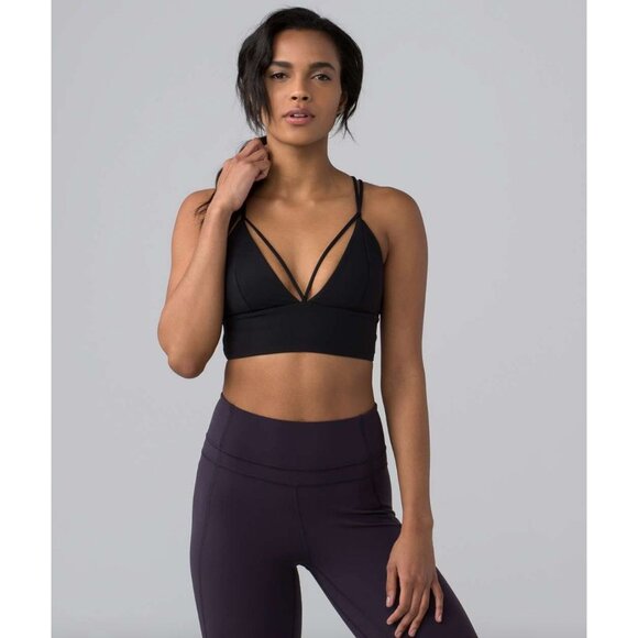 Lululemon Pushing Limits Bra 4 Black Luxtreme Athletic Activewear Stretch - Picture 1 of 9